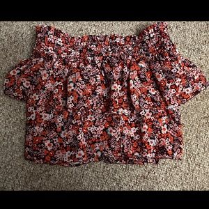 Aerie Womens pink floral boho pull on skort style shorts sz XS